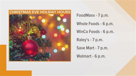 Safeway hours christmas day - Christmas Day Closed. Day After Christmas 6:00 am - 11:00 pm. New Year’s Eve 6:00 am - 11:00 pm. New Year’s Day 6:00 am - 11:00 pm. Good Friday Regular Hours. Easter Monday Regular Hours. ... Over holidays, established business times for Safeway in Colville, WA may be adjusted. In the year of 2024 the alterations include Xmas, New …